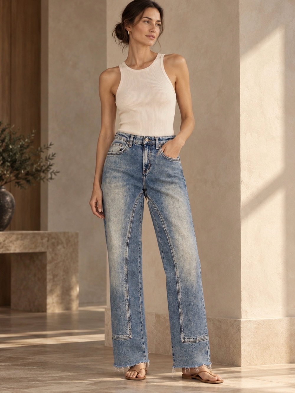 Free People We The Free Risk Taker Mid Rise Straight Leg Jeans Size 26